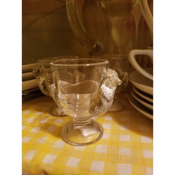 Vintage Abbott Collection Glass Chicken Egg Cup 2.5" Set of 3 - Picture 6 of 6